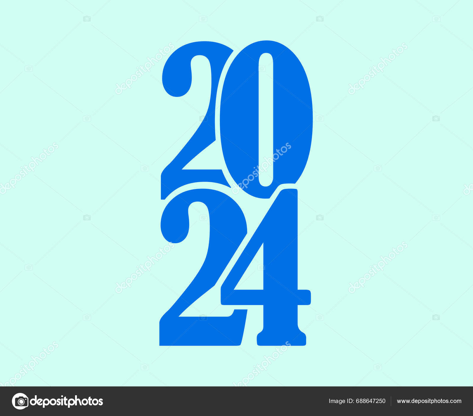 Happy New Year 2024 Holiday Abstract Blue Graphic Design Vector Stock Vector by ©JosephBK 688647250