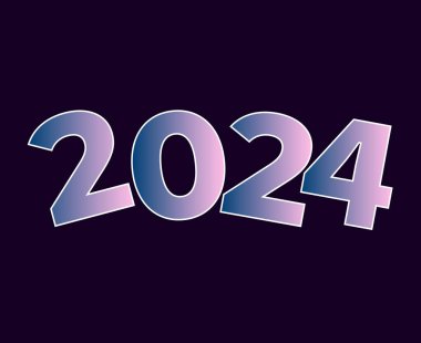 2024 Mutlu Yıllar Soyut Grafik Tasarım Vektör Logosu İllüstrasyonu