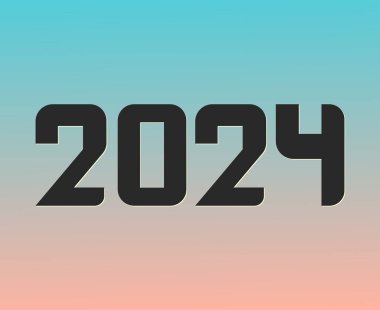 Mutlu yıllar 2024 Soyut Grafik Tasarım Vektör Logosu İllüstrasyonu