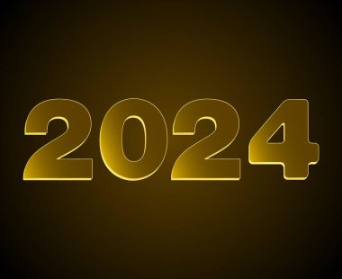 Mutlu yıllar 2024 Soyut Grafik Tasarım Vektör Logosu İllüstrasyonu