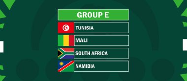 African Nations Flags 2023 Group E Teams Countries African Football Symbol Logo Design Vector Illustration