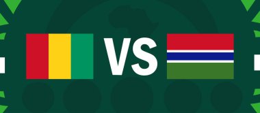 Gine ve Gambiya Afrika Ulusları 2023 Grup C Ülkeleri Afrika Futbol Sembolü Logo Tasarım Vektörü İllüstrasyonu