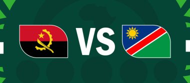 Angola ve Namibya Bayrağı Afrika Ulusları 2023 Amblem Ülkeleri Afrika Futbol Sembol Logosu Logo Tasarım Vektör İllüstrasyonuyla Eşleşiyor