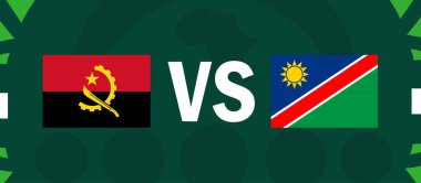 Angola ve Namibya, Afrika Uluslarının Bayraklarını Eşleştiriyor 2023 Amblemleri Afrika Futbol Sembol Logosu Logo Tasarım Vektör İlülasyonu