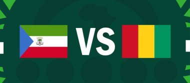 Ekvator Ginesi ve Gine Afrika Ülkeleri Bayrakları 2023 Afrika Futbol Takımı Ülkeleri Sembol Logo Tasarım Vektörü İllüstrasyonu