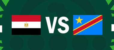 Mısır ve Dr. Kongo, Afrika Uluslarının Bayraklarını Eşleştirdi 2023 Amblemleri Afrika Futbol Sembolü Logo Tasarım Vektörü İllüstrasyonu Ülkeleri
