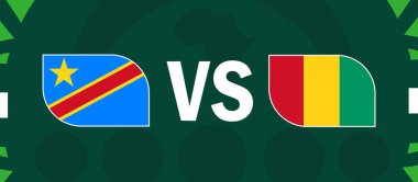 Dr Kongo ve Gine Afrika Ulusları Bayraklarıyla Uyuşuyor 2023 Amblemleri Afrika Futbol Sembol Logosu Tasarım Vektörü İllüstrasyonu