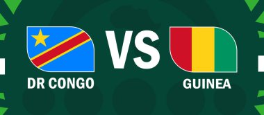 Dr Kongo ve Gine Bayrakları Afrika Ulusları 2023 Amblemleri Afrika Futbol Sembol Logosu Tasarım Vektörü İllüstrasyonuyla Eşleşiyor