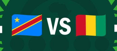 Dr Kongo ve Gine Kurdele Eşleşmesi Afrika Ulusları 2023 Afrika Futbol Takımı Ülkeleri Afrika Futbol Sembolü Logo Tasarım Vektörü İllüstrasyonu