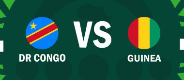 Dr Kongo ve Gine Bayrakları Afrika Ülkeleri 'nin 2023 Takım Ülkeleri Afrika Futbol Sembolü Logo Tasarım Vektörü İllüstrasyonuyla Eşleşiyor