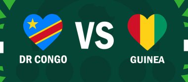 Dr Kongo ve Gine Kalp Afrika Uluslarıyla Uyuşuyor 2023 Amblemler Afrika Futbol Takımı Logosu Logo Tasarım Vektörü İllüstrasyonu