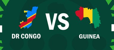 Dr Kongo ve Gine Bayrakları Eşleşiyor Afrika Ulusları 2023 Amblemleri Afrika Futbol Takımı Sembol Logo Tasarım Vektörü İllüstrasyonu