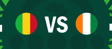 Mali ve Fildişi Sahil Bayrakları Afrika Uluslarının Amblemleriyle Eşleşiyor 2023 Afrika Futbol Ülkeleri Futbol Sembol Logosu Logo Tasarım Vektör İlülasyonu