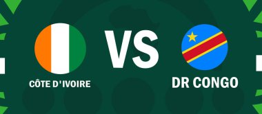 Fildişi Sahili ve Dr. Kongo Amblemleri Afrika Ulusları 2023 Afrika Ülkeleri Takım Ülkeleri Afrika Futbol Sembol Logosu Tasarım Vektör İllüzyonuyla Eşleşiyor