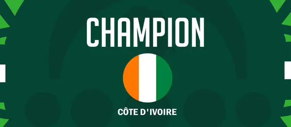 Costa Marfil Campeón Emblema Bandera Africana Naciones 2023 Equipos Países Ilustración de stock
