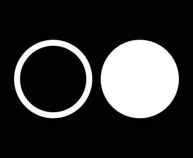 Çember Çizgi Vuruşu ve Çember Şekli Siyah Arkaplan ile Beyaz Sembol Vektör ResmiComment