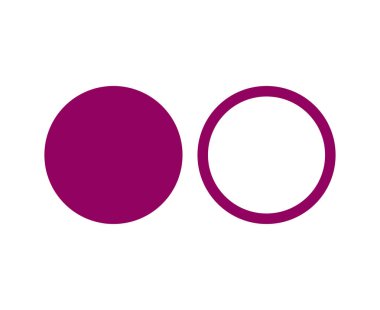 Çember Şekli ve Çember Çizgisi Vuruşu Mor Sembol Vektörü İllüstrasyonu