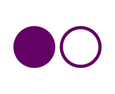 Çember Şekli ve Çember Çizgisi Vuruşu Mor Sembol Vektörü İllüstrasyonu