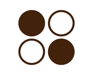 Çember Şekli ve Çizgi Vuruşu Koleksiyon Sembolü Kahverengi Eleman Vektörü Grafik Tasarım Çizimi