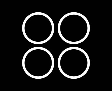 Çember Şekli Vuruş Koleksiyonu Sembolü Beyaz Element Vektörü Grafik Tasarım Çizimi Siyah Arkaplan Çizimi