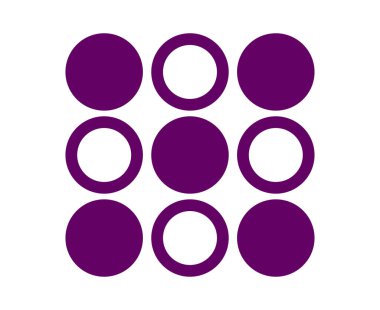 Çember Dış Hattı ve Çember Şekli Koleksiyon Mor Sembol Element Vektörü Grafik Tasarım Çizimi