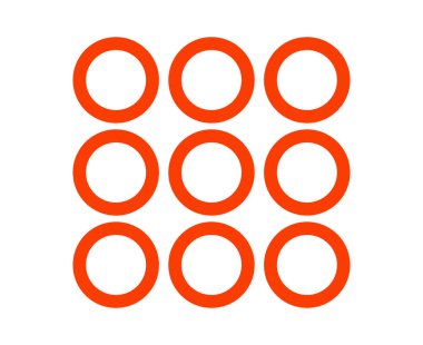 Çember Şekil Dış Hattı Koleksiyon Sembol Turuncu Eleman Vektörü Grafik Tasarım Çizimi