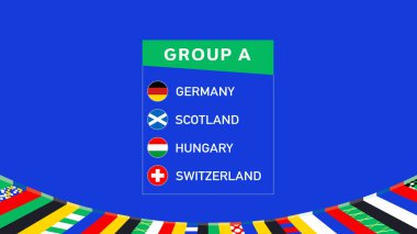 Avrupa Ulusları 2024 Grup A Takımları Soyut Ülkeleri Tasarladı Avrupa Futbol Sembolü Logo Vektörü İllüstrasyonu