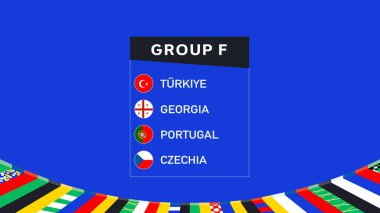 Avrupa Ulusları 2024 Grup F Takımları, Soyut Tasarım Ülkeleri Avrupa Futbol Sembolü Logo Vektör İllüstrasyonu