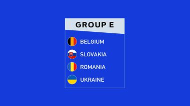 Avrupa Milletleri 2024 E Grubu Soyut Tasarım Ekibi Ülkeleri Avrupa Futbol Sembol Logo Vektörü İllüstrasyonu