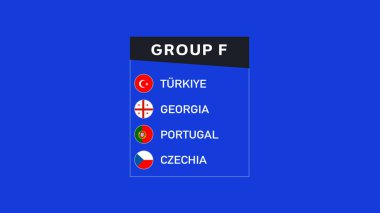 Avrupa Milletleri 2024 F Grubu Soyut Tasarım Ekibi Ülkeleri Avrupa Futbol Sembol Logo Vektör İllüstrasyonu