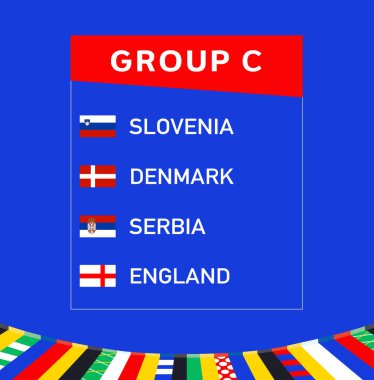 Avrupa Milletleri 2024 Grup C Soyut Tasarım Ülkeleri Avrupa Futbol Sembol Logo Vektör İllüstrasyonunu Takımlaştırdı