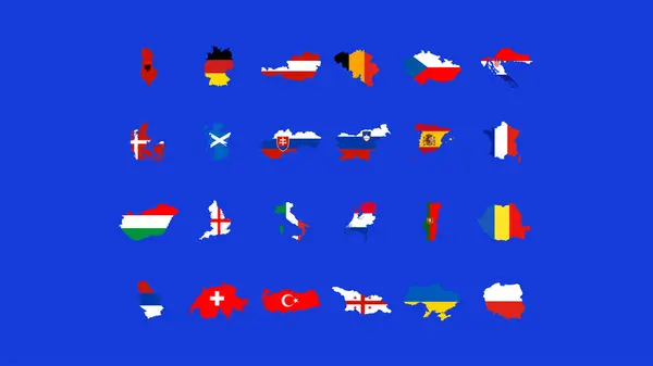 stock vector European Football 2024 Flags Map Abstract Design Symbol European Football Nations Teams Countries Vector illustration