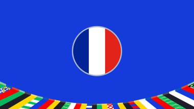 Fransa Bayrak Avrupa Ülkeleri 2024 Avrupa Takım Ülkeleri Avrupa Futbol Sembol Logosu Tasarım Vektörü İllüstrasyonu