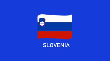 Slovenya Bayrak Kurdelesi Avrupa Milletleri 2024 Soyut Ülkeler Avrupa Almanya Futbol Sembol Logosu Tasarım Vektörü İllüstrasyonu Takımları
