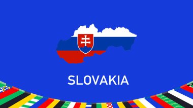 Slovakya Bayrak Haritası Avrupa Ulusları 2024 Soyut Ülkeler Avrupa Almanya Futbol Sembolü Logo Tasarım Vektörü İllüstrasyonunu Destekliyor