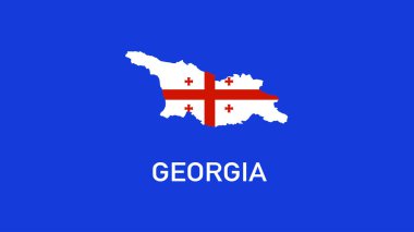 Gürcistan Bayrak Haritası Avrupa Ulusları 2024 Soyut Ülkeler Avrupa Futbol Sembolü Logo Tasarım Vektörü İllüstrasyonunu Destekliyor