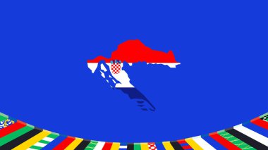 Hırvatistan Bayrak Avrupa Ulusları 2024 Avrupa Takım Ülkeleri Avrupa Futbol Sembol Logosu Tasarım Vektörü İllüstrasyonu