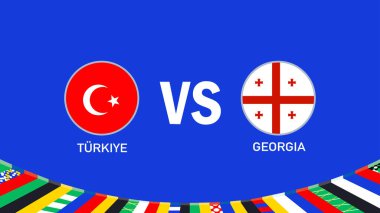 Türkiye ve Gürcistan, 2024 Avrupa Uluslarını Eşleştirdi Avrupa Ülkeleri Avrupa Futbol Sembolü Logo Vektörü İllüstrasyonu