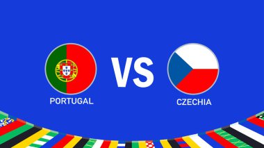 Portekiz ve Çek Cumhuriyeti Amblem Tasarımı Avrupa Ulusları 2024 Takım Ülkeleri Avrupa Almanya Futbol Sembolü Logo Vektör İllüstrasyonuyla Eşleşiyor