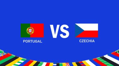 Portekiz ve Çek Eşleşmesi Avrupa Ulusları Amblemi 2024 Avrupa Takım Ülkeleri Avrupa Almanya Futbol Sembolü Logo Vektör İlülasyonu