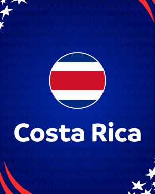 Kosta Rika Bayrağı Amerikan Futbolu ABD 2024 Soyut Tasarım Logosu Amerikan Futbolu final illüstrasyonu