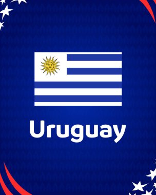 Uruguay Amblemi Amerikan Futbolu ABD 2024 Soyut Tasarım Logosu Amerikan Futbolu final illüstrasyonu
