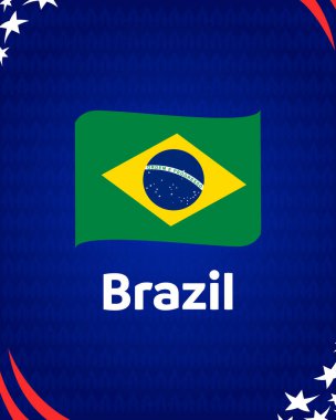 Brezilya Bayrak Kurdelesi Amerikan Futbolu ABD 2024 Soyut Tasarım Logosu Amerikan Futbolu final illüstrasyonu