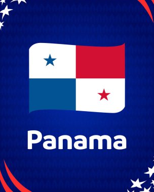 Panama Bayrak Kurdelesi Amerikan Futbolu ABD 2024 Soyut Tasarım Logosu Amerikan Futbolu final illüstrasyonu