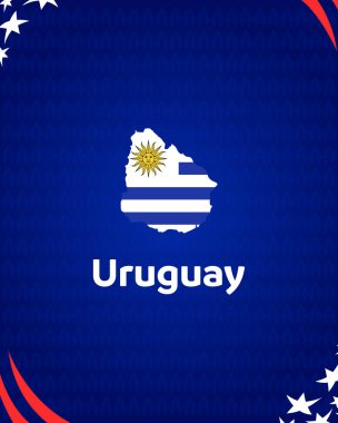 Uruguay Bayrak Haritası Amerikan Futbolu ABD 2024 Soyut Tasarım Logosu Amerikan Futbolu final illüstrasyonu