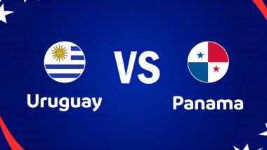 Uruguay ve Panama Amblem Amerikan Futbolu ABD 2024 Soyut Tasarım Logosu Amerikan Futbolu final illüstrasyonu