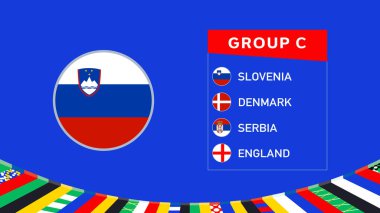 Slovenya Bayrak Amblemi Grubu C Avrupa Ulusları 2024 Avrupa Takım Ülkeleri Avrupa Futbol Sembol Logosu Tasarım Vektörü İllüstrasyonu