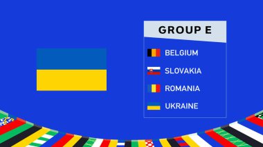 Ukrayna Amblem Grubu E Avrupa Ulusları 2024 Takım Ülkeleri Avrupa Almanya Futbol Sembol Logosu Tasarım Vektörü İllüstrasyonu