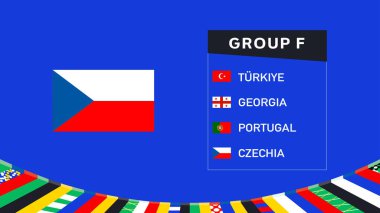 Çek Amblemi Bayrak Grubu F Avrupa Ulusları 2024 Avrupa Ülkeleri Avrupa Futbol Sembolü Logo Tasarım Vektörü İllüstrasyonu
