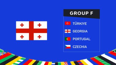 Gürcistan Bayrak Grubu F Avrupa Ulusları 2024 Avrupa Takım Ülkeleri Avrupa Futbol Sembol Logosu Tasarım Vektörü İllüstrasyonu